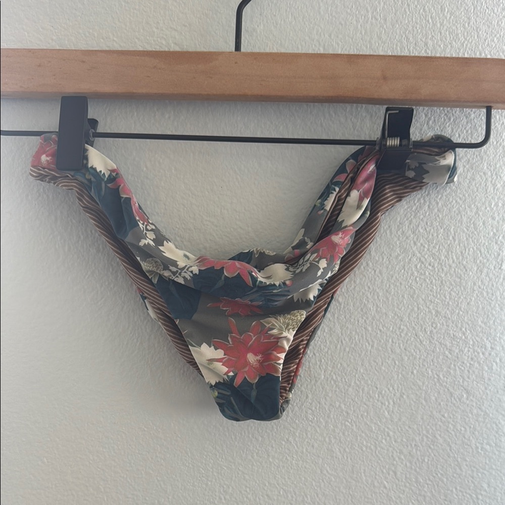 Acacia Swimwear Floral Bikini Bottom - Pink and Green